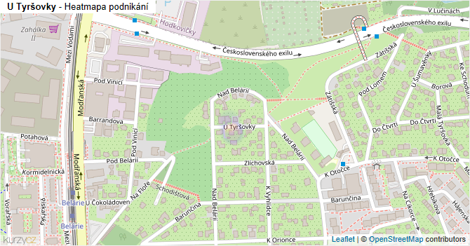 U Tyršovky - mapa podnikání