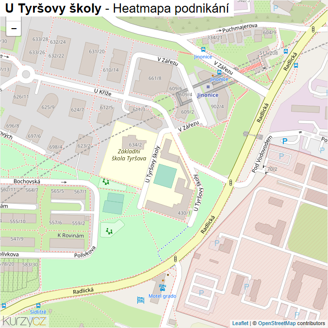 Mapa U Tyršovy školy - Firmy v ulici.