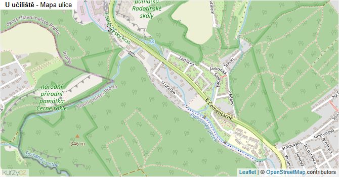 U učiliště - mapa ulice