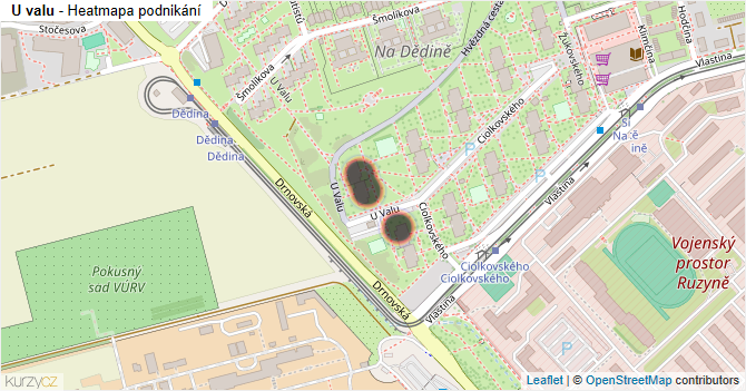 U valu - mapa podnikání