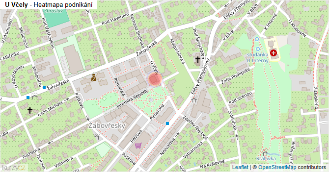 U Včely - mapa podnikání