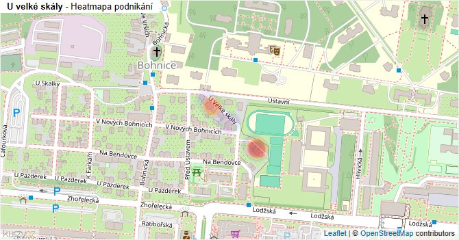 U velké skály - mapa podnikání
