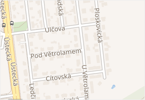 U větrolamu v obci Praha 3 - mapa ulice