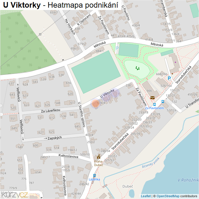 Mapa U Viktorky - Firmy v ulici.