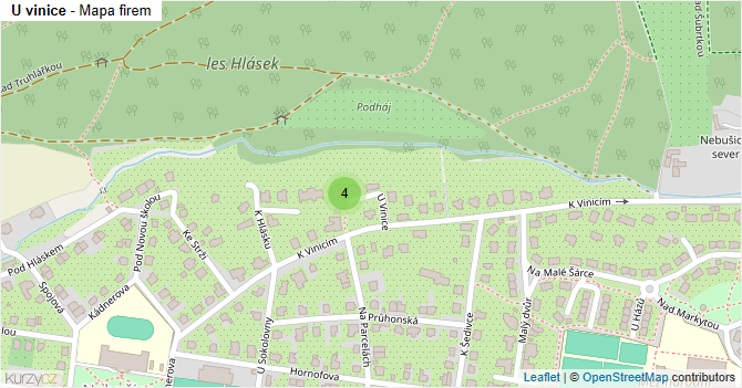 U vinice - mapa firem