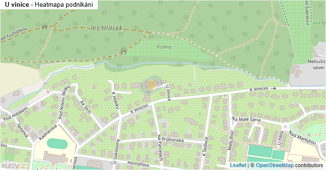 U vinice - mapa podnikání