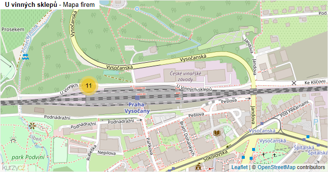 U vinných sklepů - mapa firem