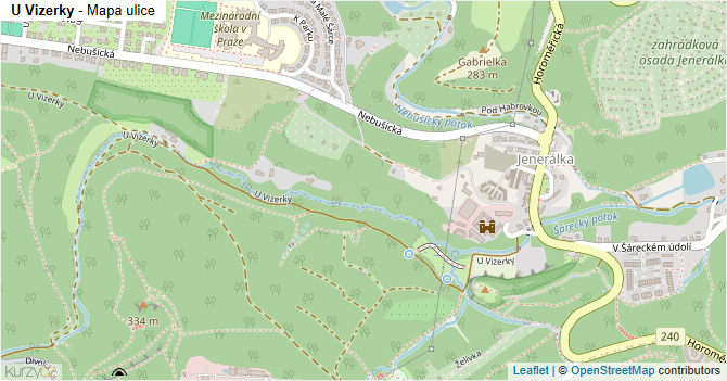 U Vizerky - mapa ulice