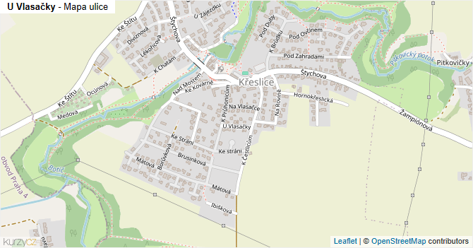 U Vlasačky - mapa ulice