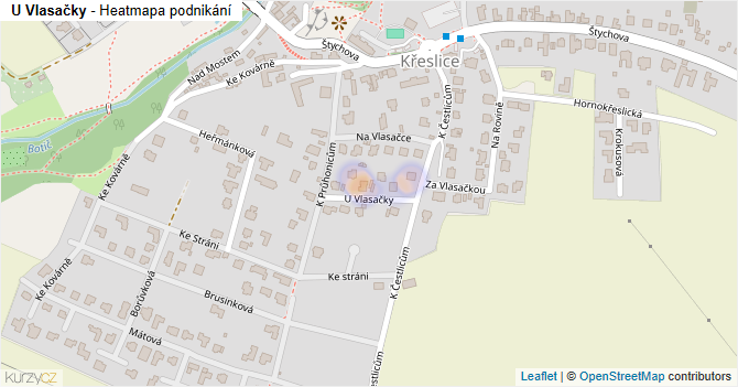 U Vlasačky - mapa podnikání
