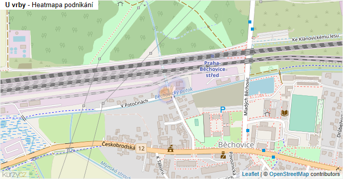 U vrby - mapa podnikání