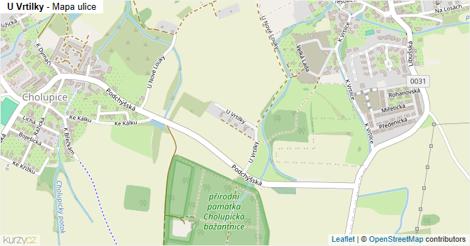 U Vrtilky - mapa ulice