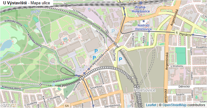 U Výstaviště - mapa ulice
