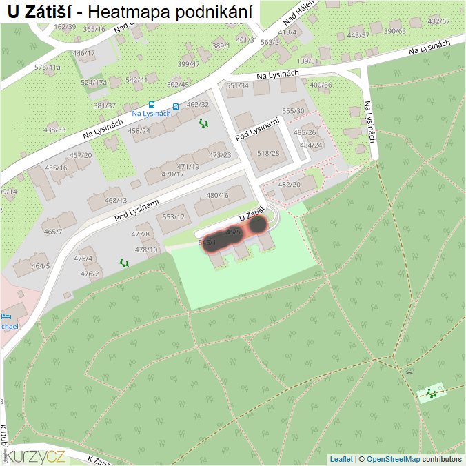 Mapa U Zátiší - Firmy v ulici.