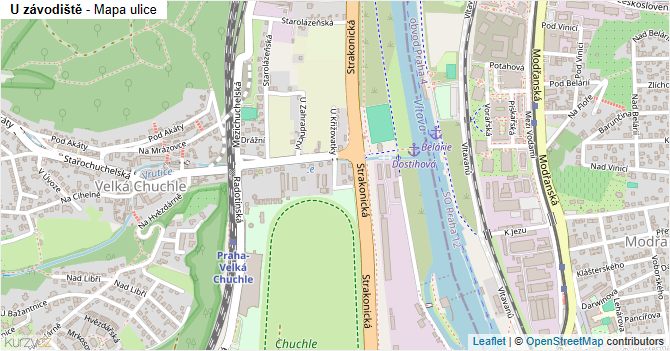 U závodiště - mapa ulice