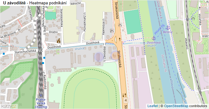 U závodiště - mapa podnikání