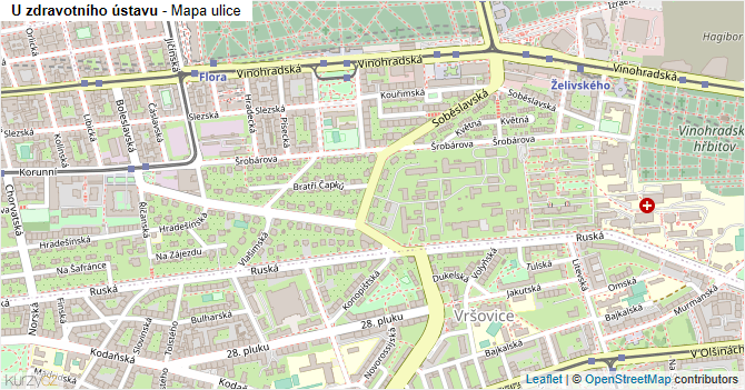 U zdravotního ústavu - mapa ulice