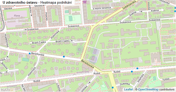 U zdravotního ústavu - mapa podnikání