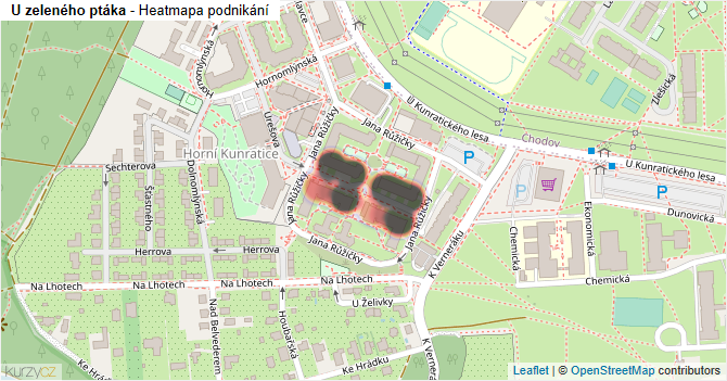 U zeleného ptáka - mapa podnikání