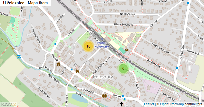 U železnice - mapa firem