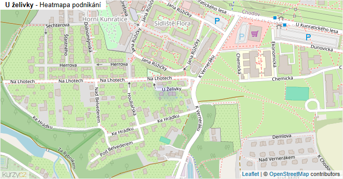 U želivky - mapa podnikání