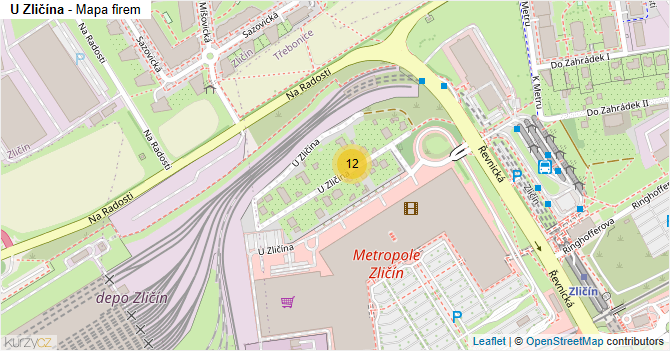 U Zličína - mapa firem