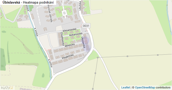 Úbislavská - mapa podnikání