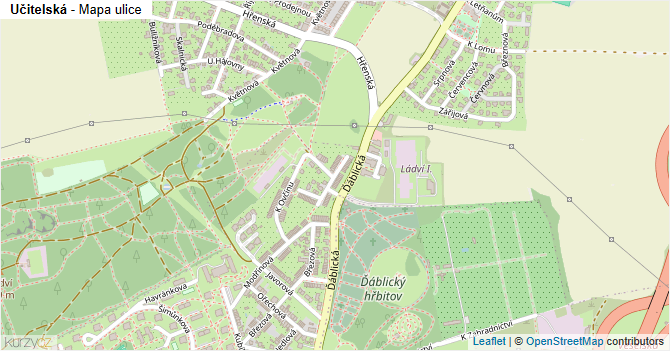 Učitelská - mapa ulice