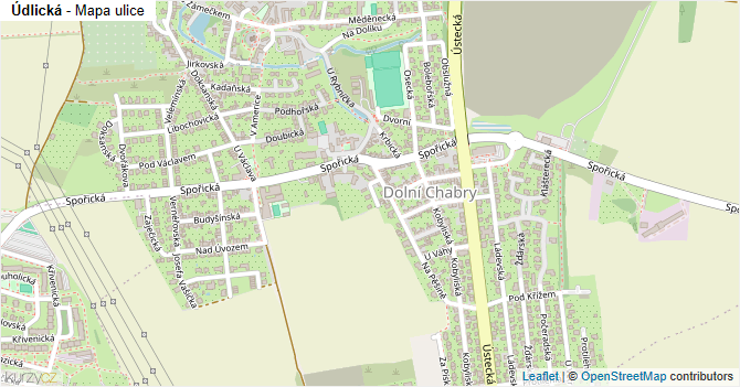 Údlická - mapa ulice