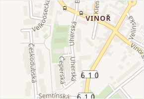 Uherská v obci Praha - mapa ulice