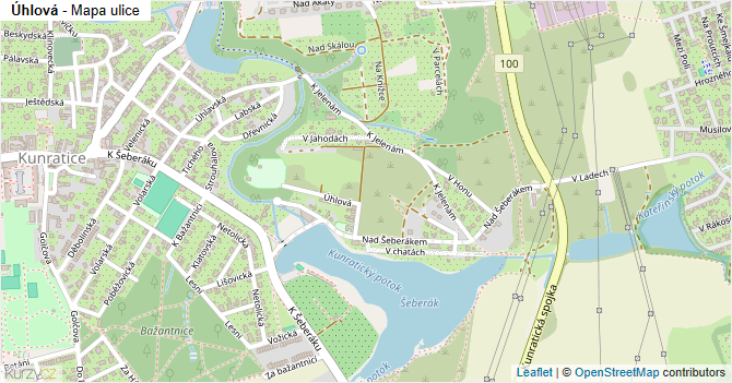 Úhlová - mapa ulice