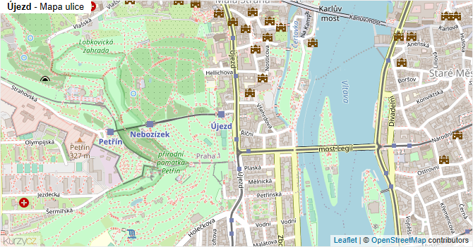 Újezd - mapa ulice