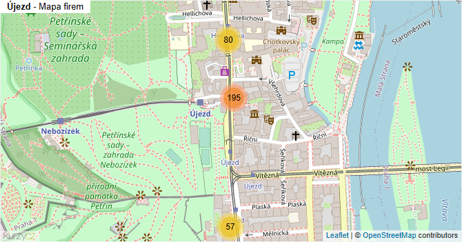 Újezd - mapa firem