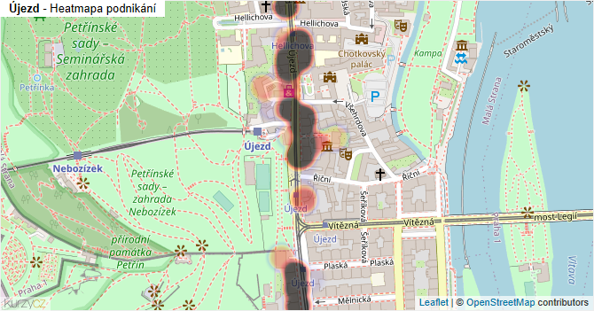 Újezd - mapa podnikání