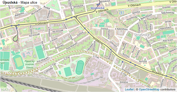 Újezdská - mapa ulice