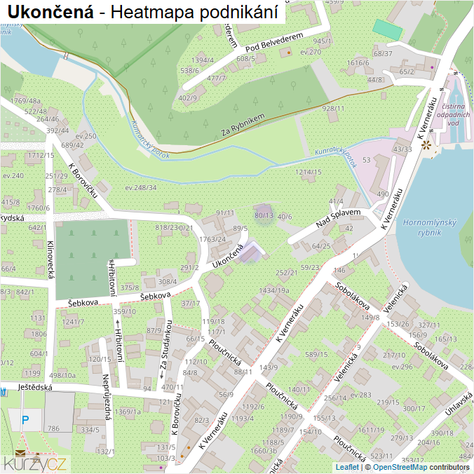Mapa Ukončená - Firmy v ulici.