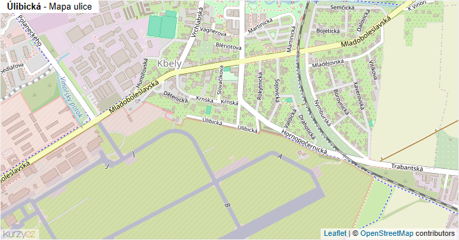 Úlibická - mapa ulice