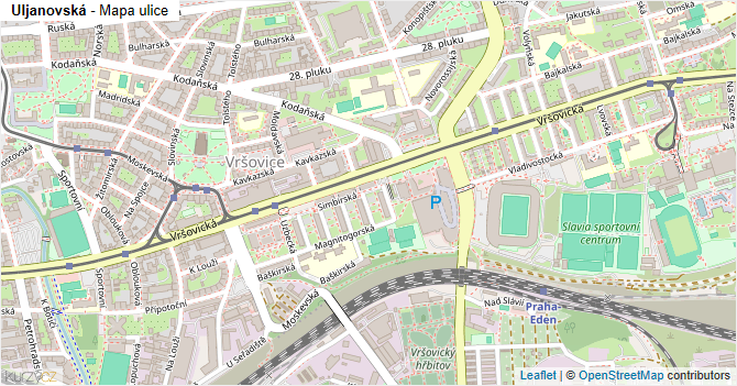 Uljanovská - mapa ulice