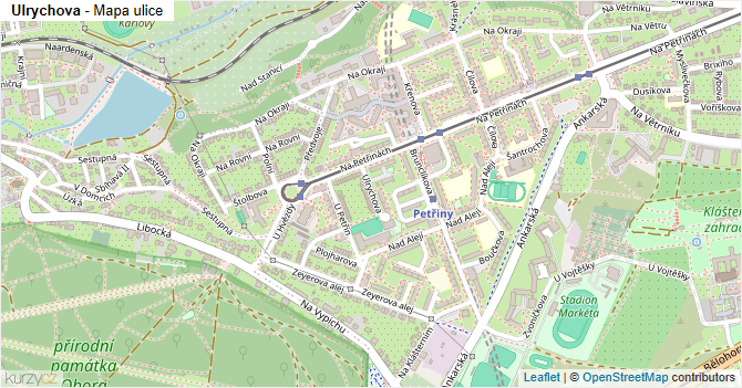 Ulrychova - mapa ulice