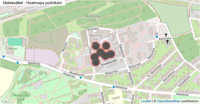 Univerzitní - mapa podnikání