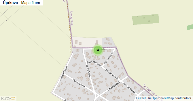 Úprkova - mapa firem