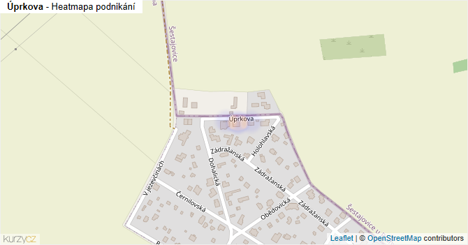 Úprkova - mapa podnikání