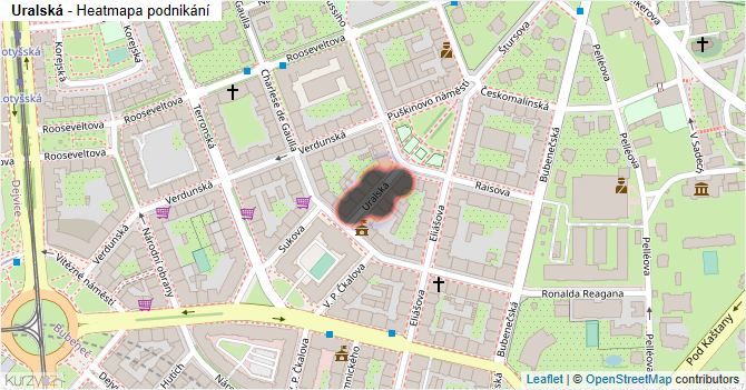 Uralská - mapa podnikání