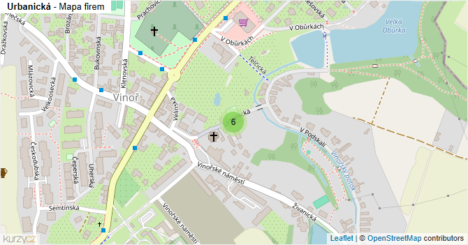 Urbanická - mapa firem