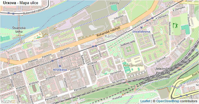 Urxova - mapa ulice