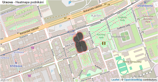 Urxova - mapa podnikání