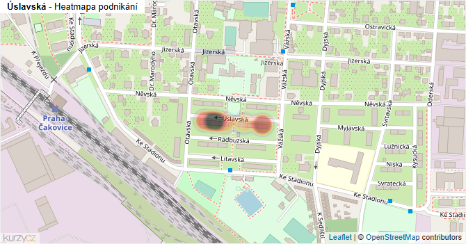 Úslavská - mapa podnikání