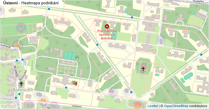 Ústavní - mapa podnikání
