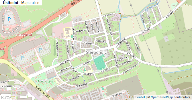 Ústřední - mapa ulice
