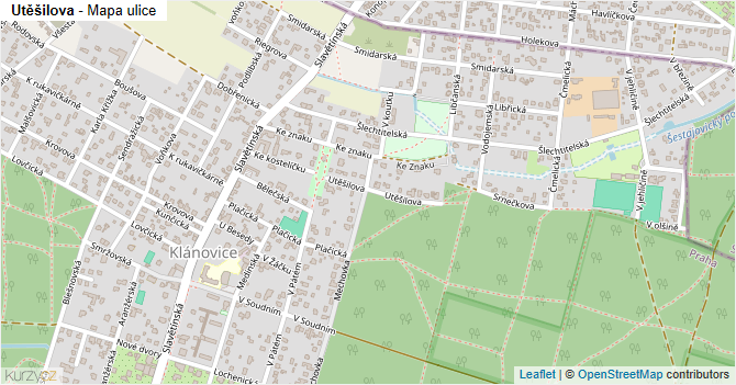 Utěšilova - mapa ulice